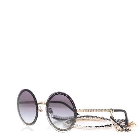 chanel round quilted sunglasses|chanel round sunglasses with chain.